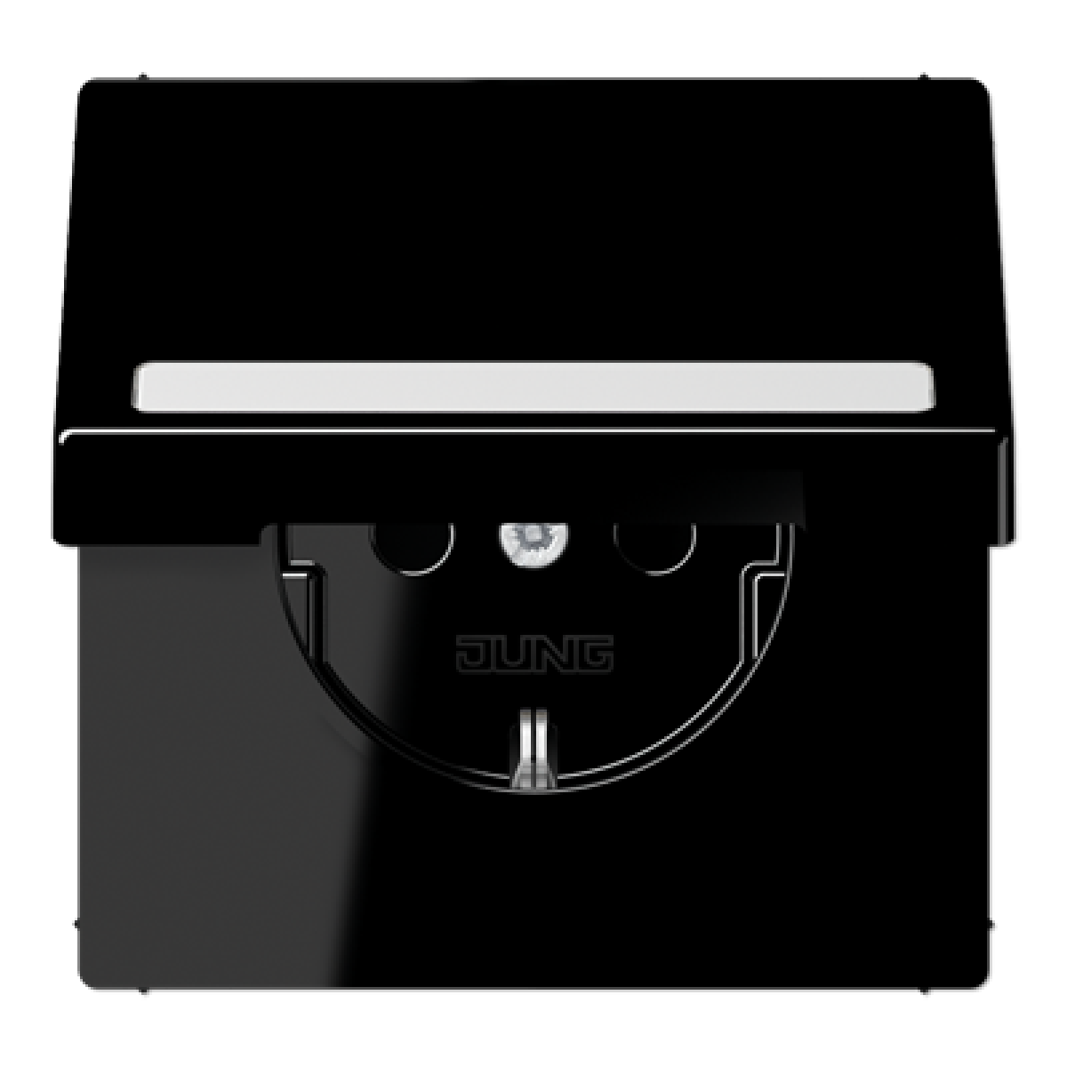 Enchufe tapa abat. retroc. LS negro