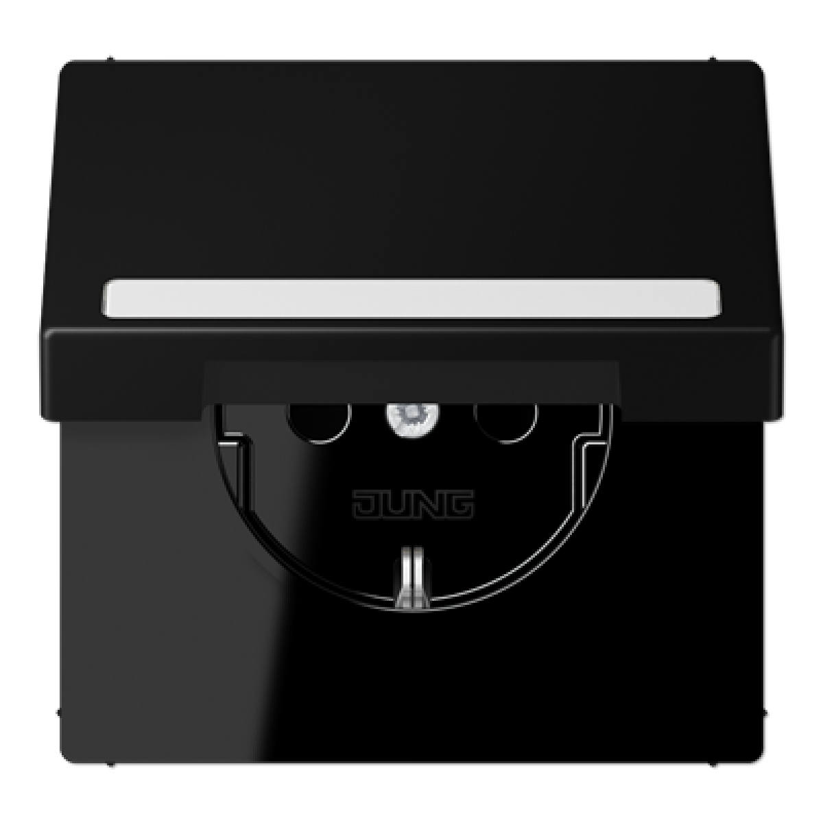 Enchufe tapa abat. retroc. LS negro mate