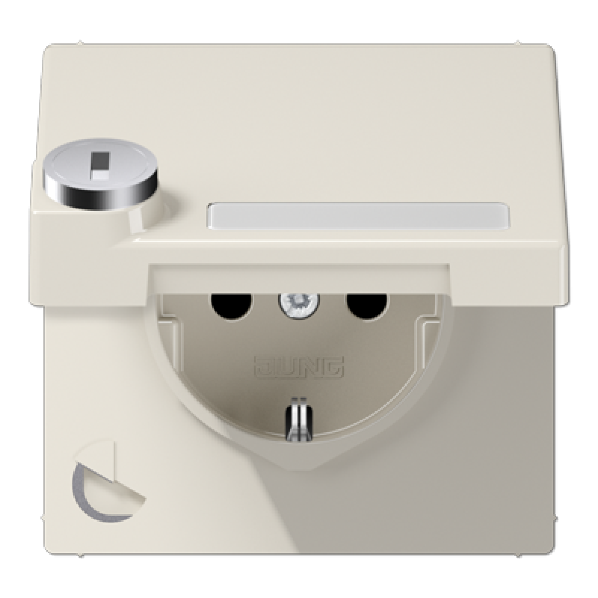 Enchufe t.abat retroc inscr LS bl marfil