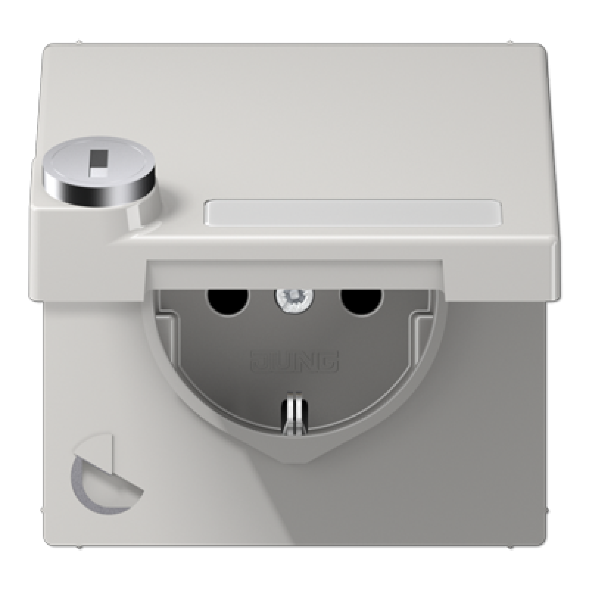 Enchufe t.abat. retroc. inscr LS gris cl