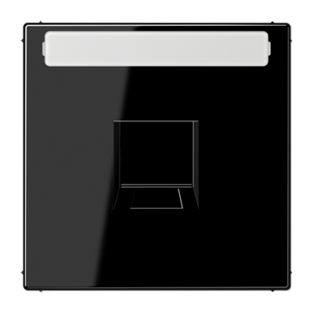 Placa Mod. Jack 1 toma inscr. LS negro