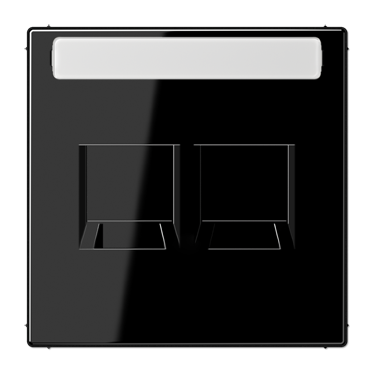 Placa Mod.Jack 2 tomas inscr. LS negro