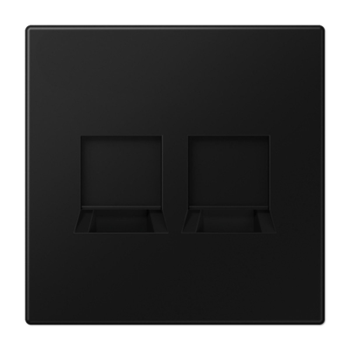 Placa Mod.Jack 2 tomas LS negro mate
