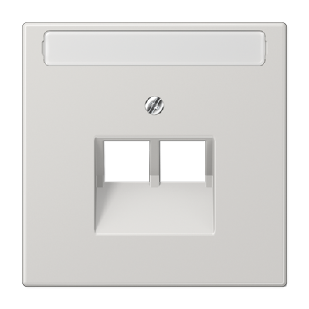 Placa telef. 2 tomas inscr. LS gris cl