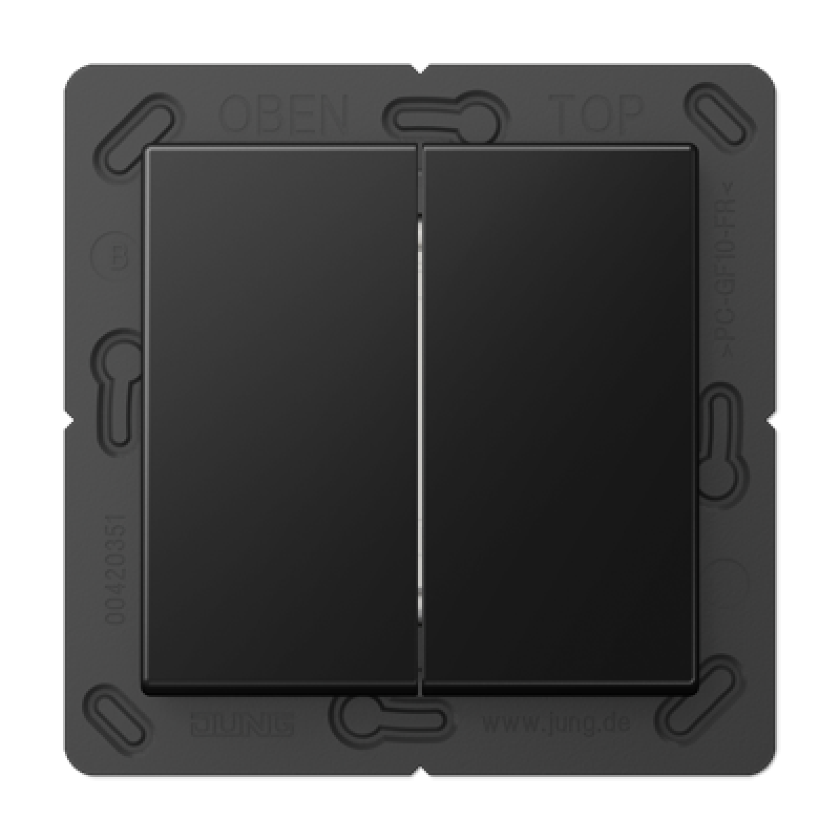 Pulsador Matter doble. A negro mate