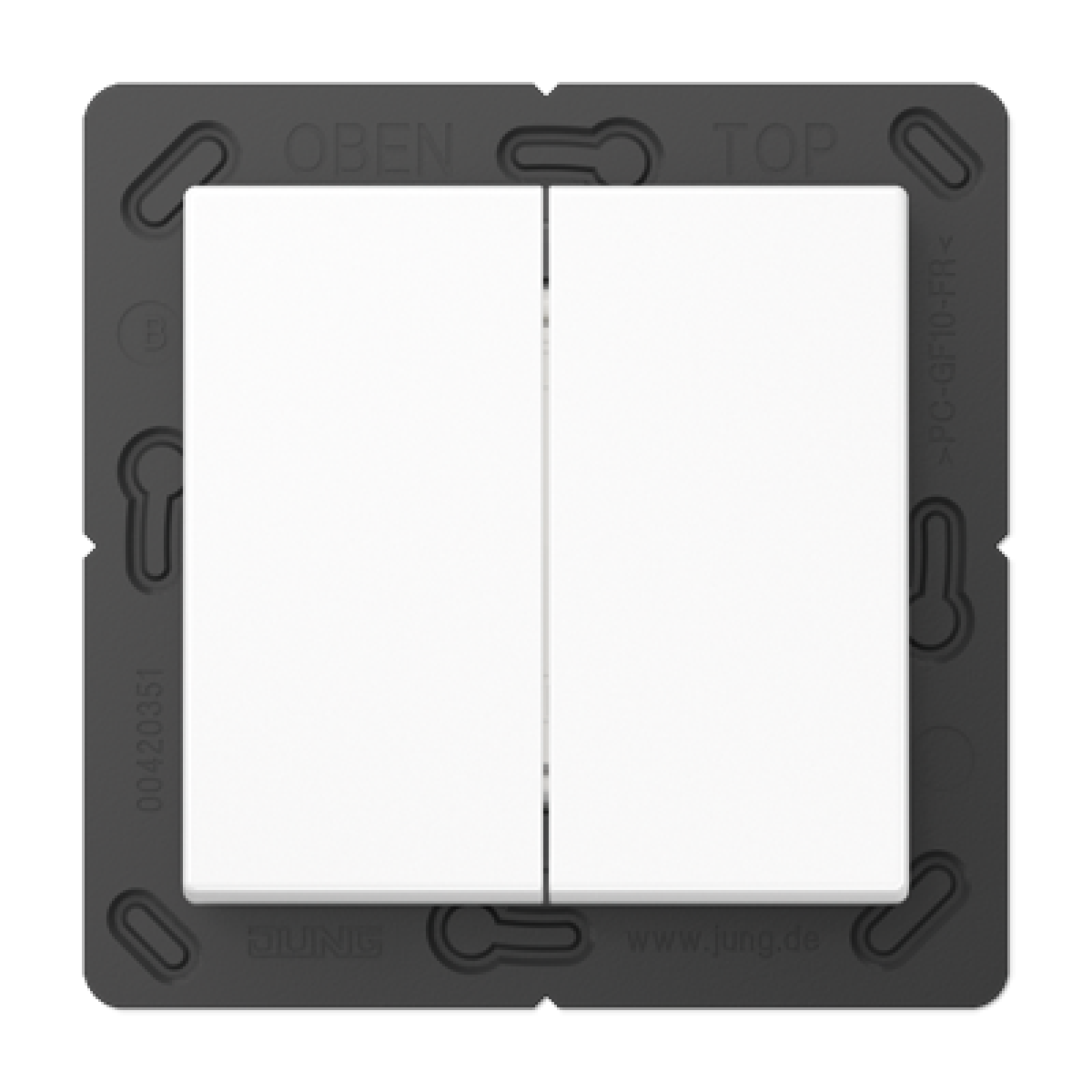 Pulsador Matter doble. A blanco alpino