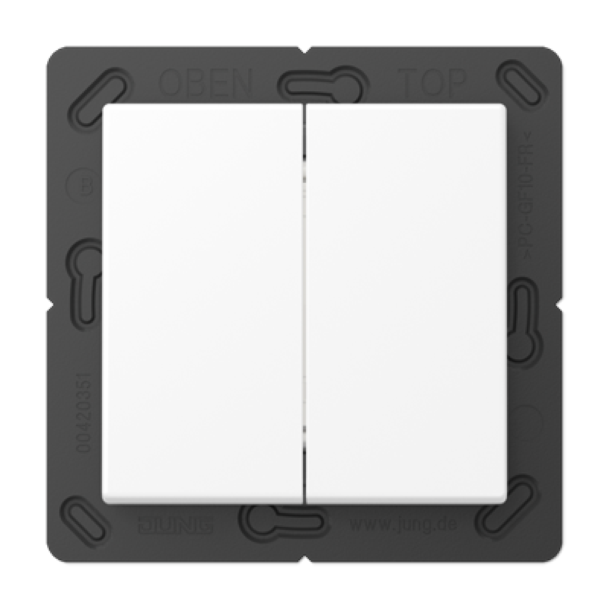 Pulsador Matter doble. A blanco mate