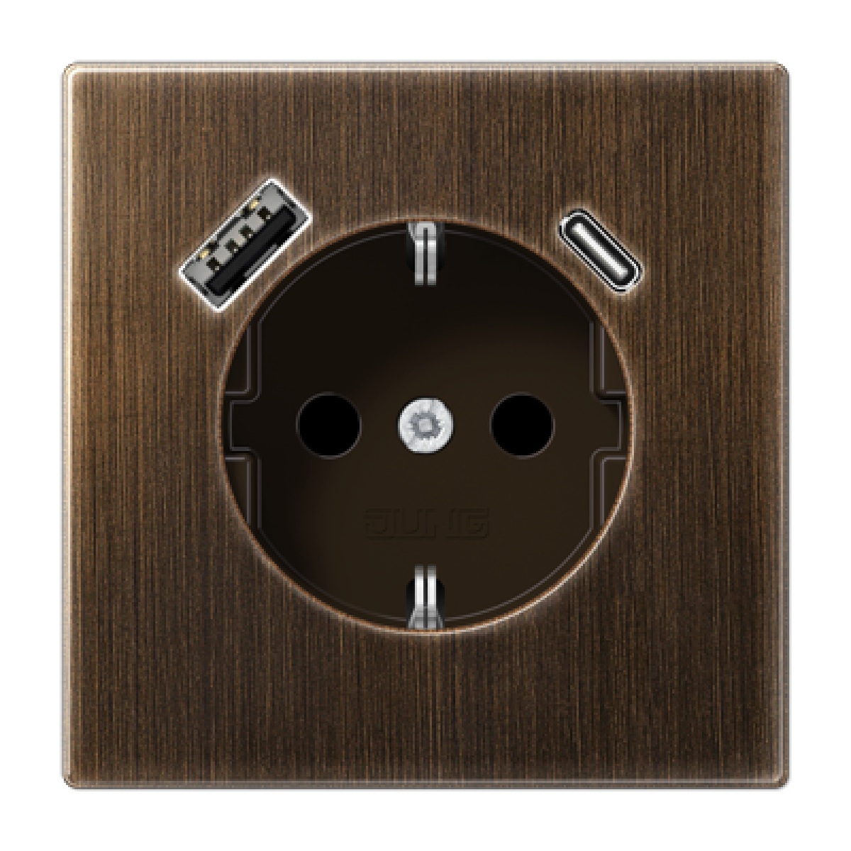 Enchufe con USB-AC LS latón antik