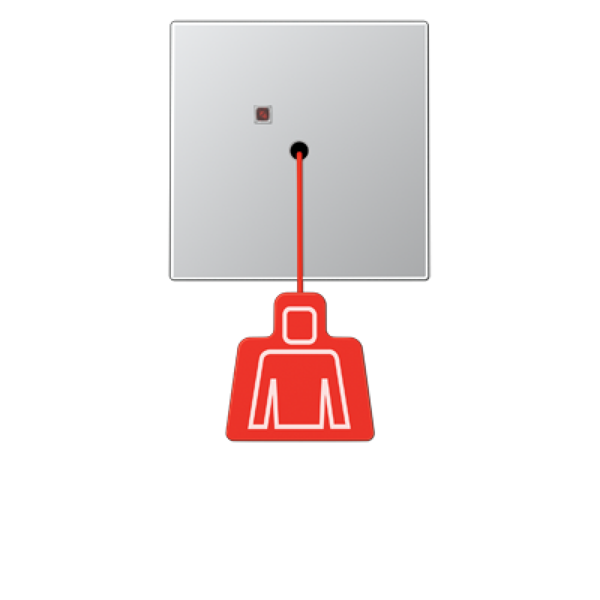 Pulsador con tirador emergencia. Aluminio. LS