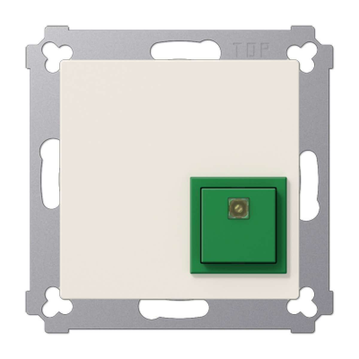 Pulsador confirmación A blanco marfil