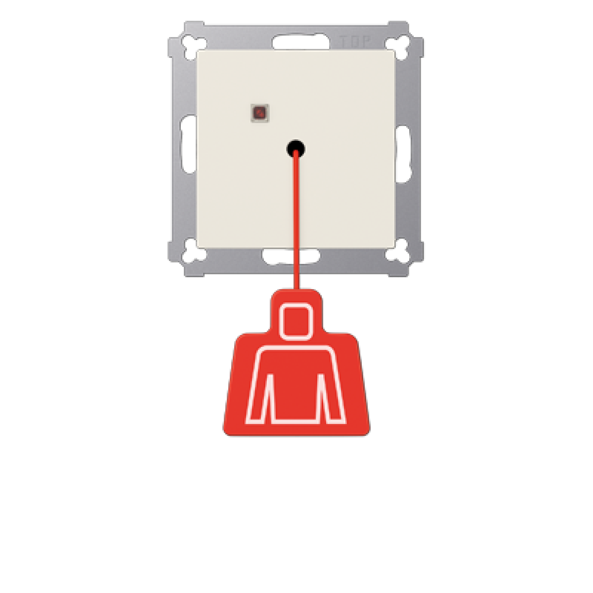 Pulsador con tirador. A blanco marfil