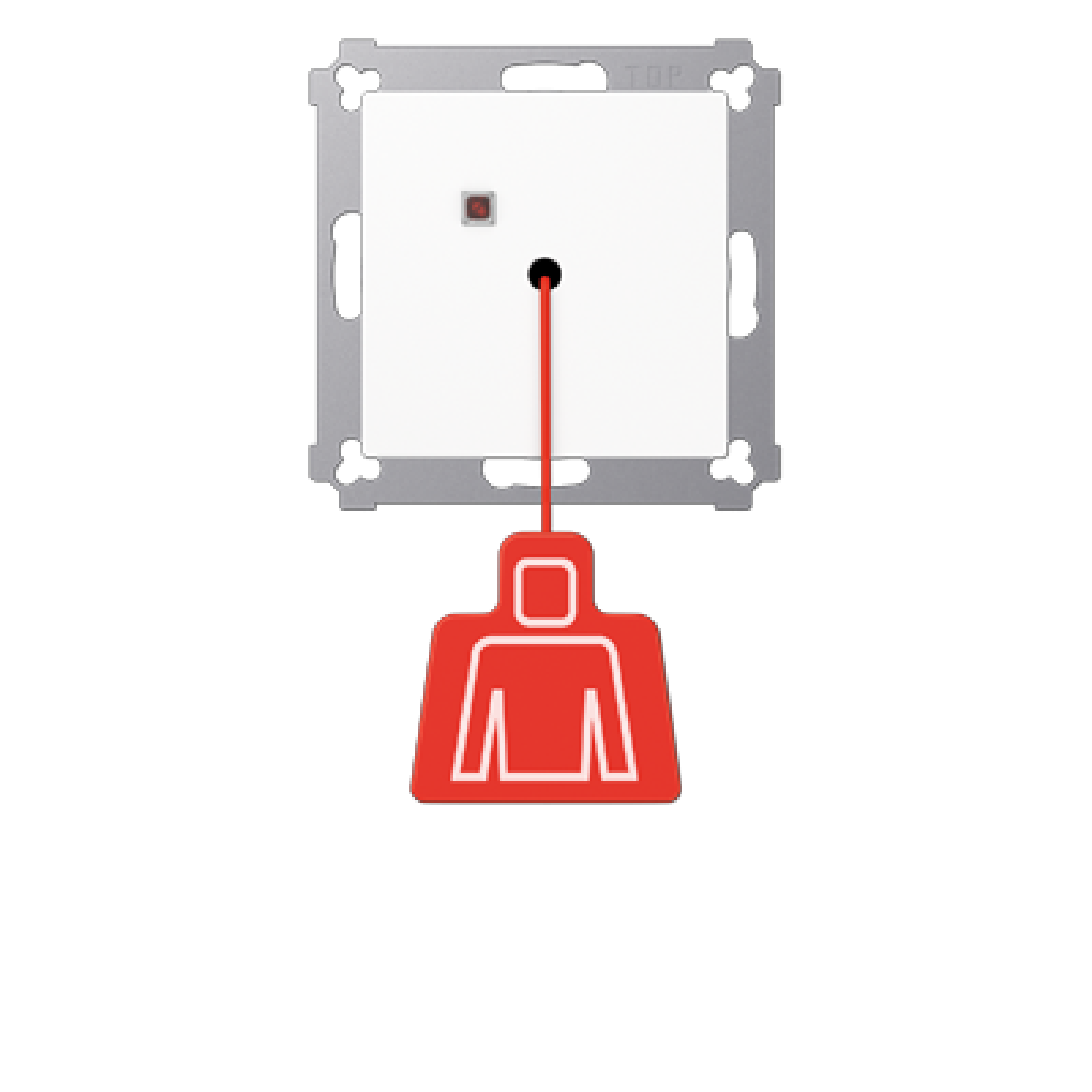 Pulsador con tirador. A blanco alpino