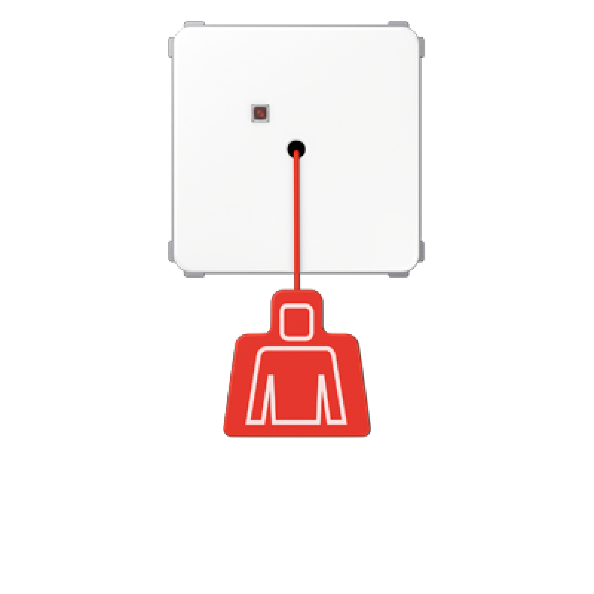 Pulsador con tirador. CD blanco alpino