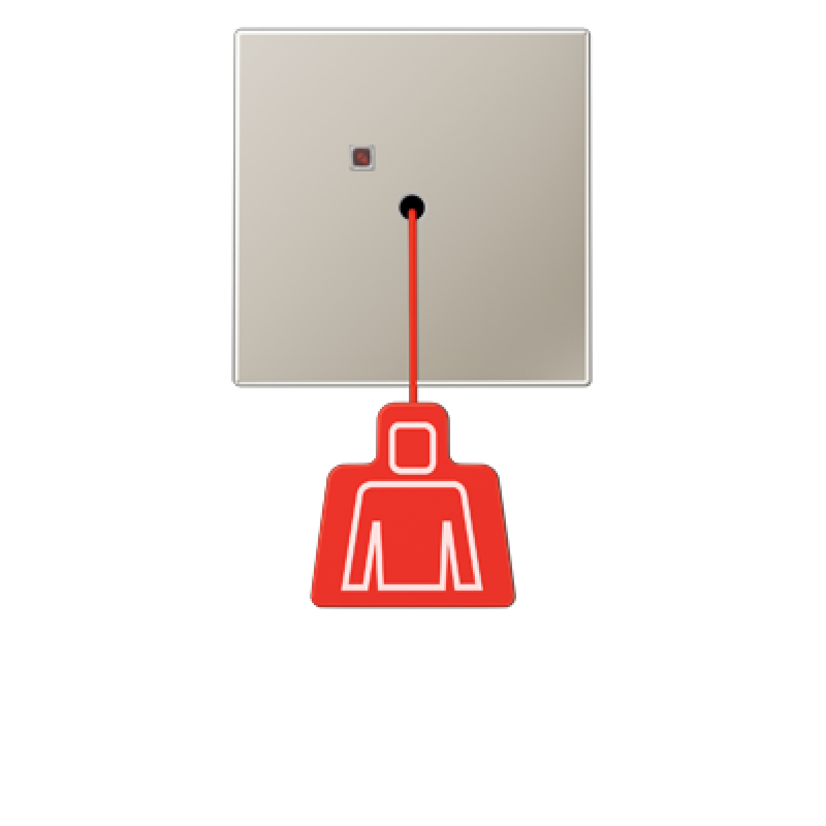 Pulsador con tirador emergencia. Acero. LS