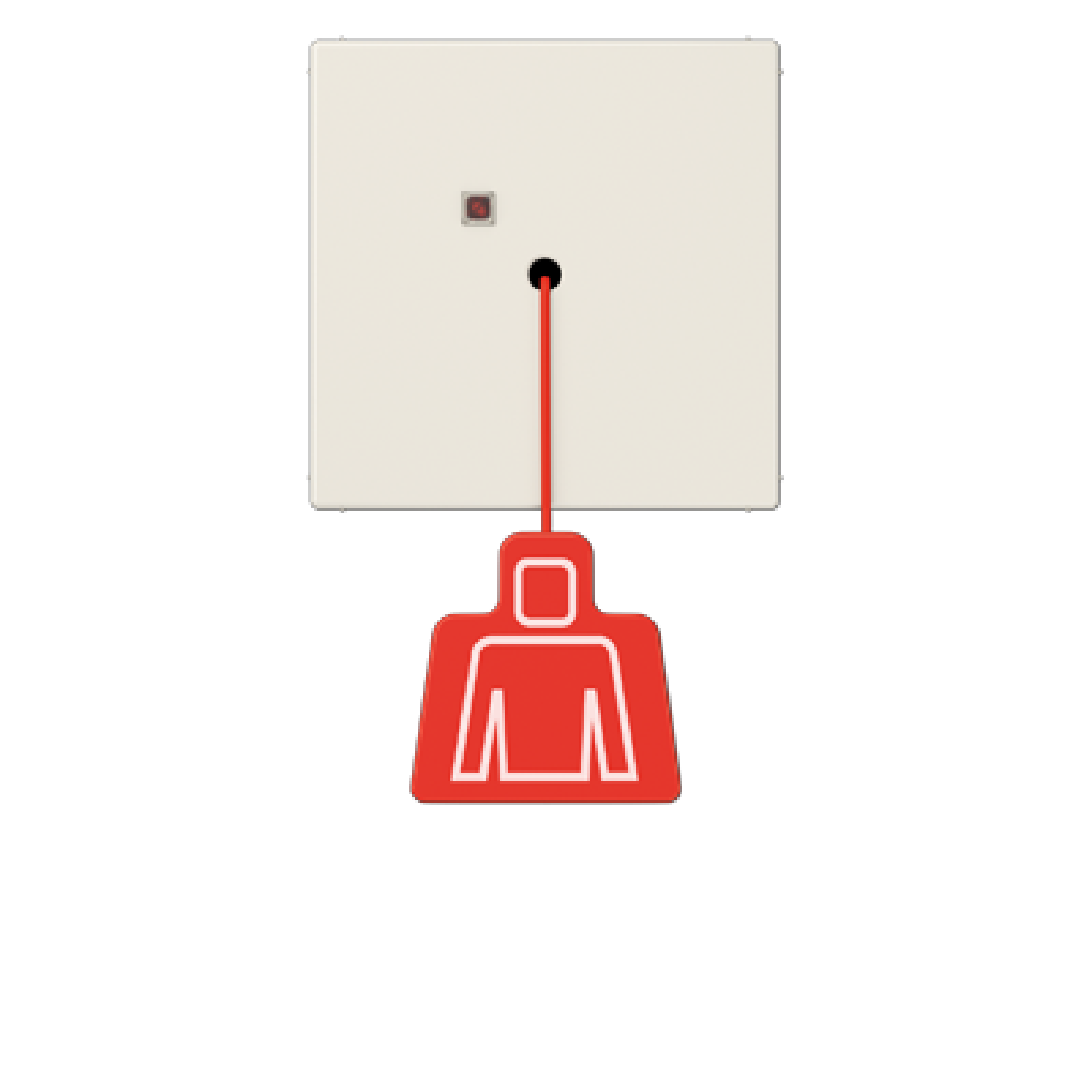 Pulsador con tirador. LS blanco marfil