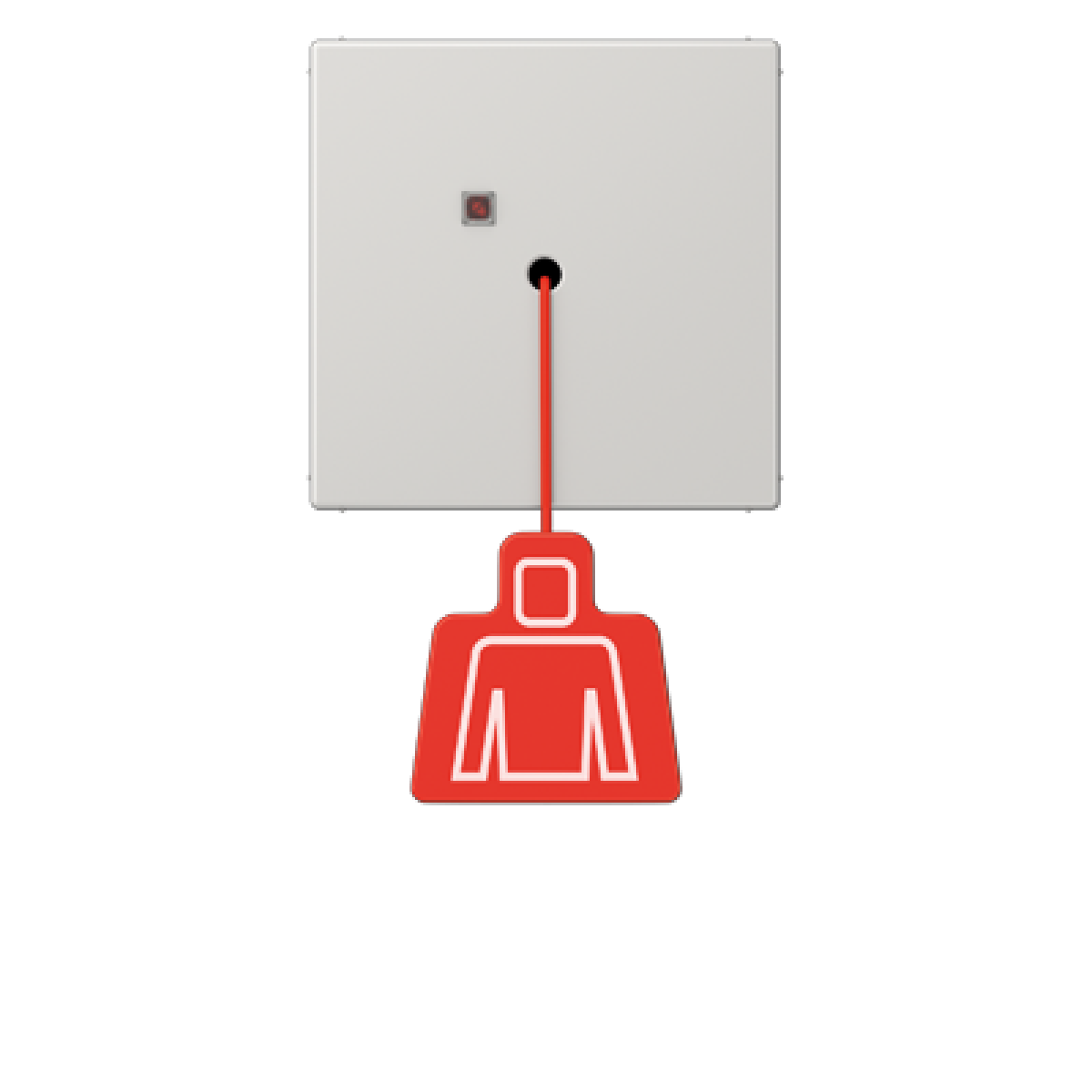 Pulsador con tirador. LS gris claro