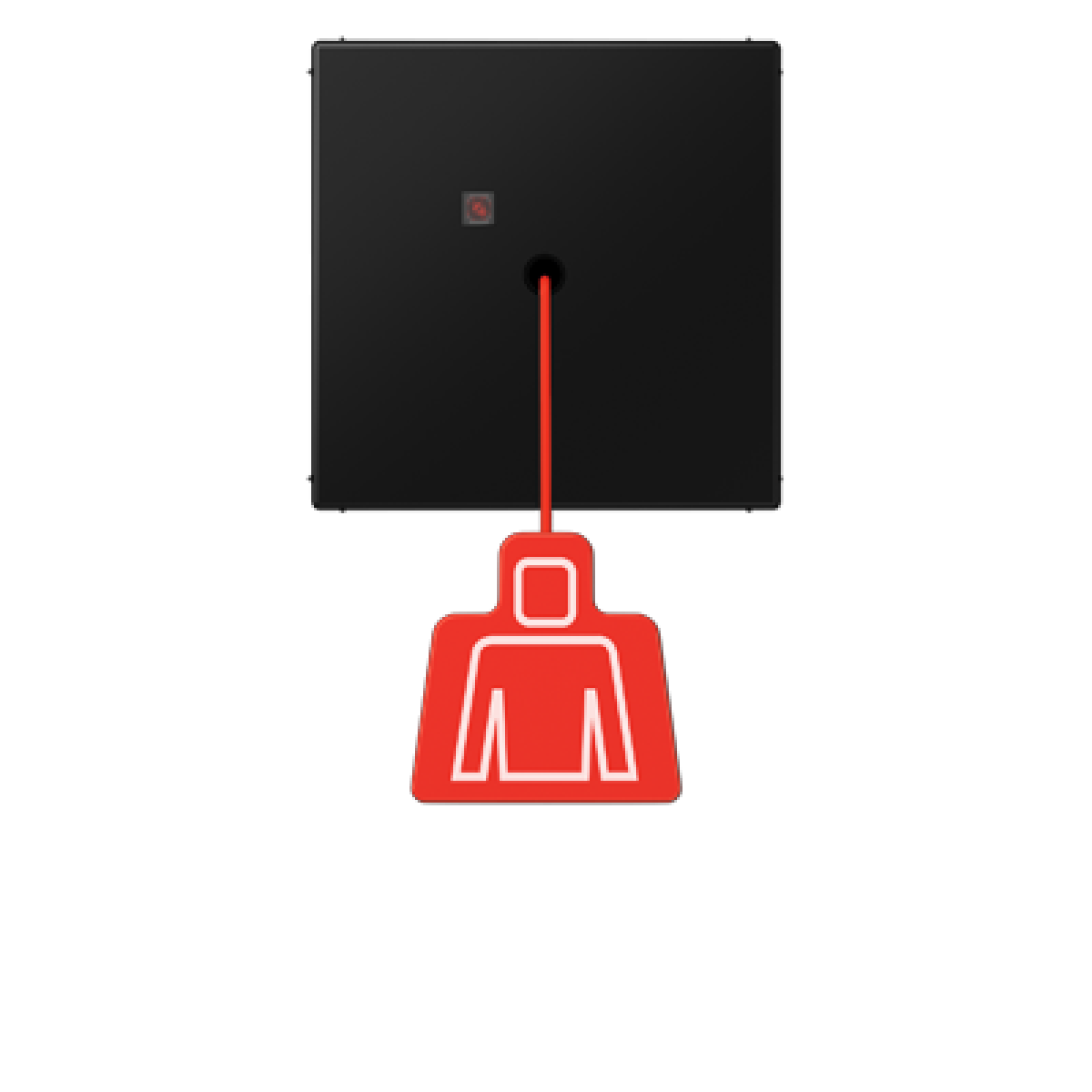 Pulsador con tirador. LS negro mate