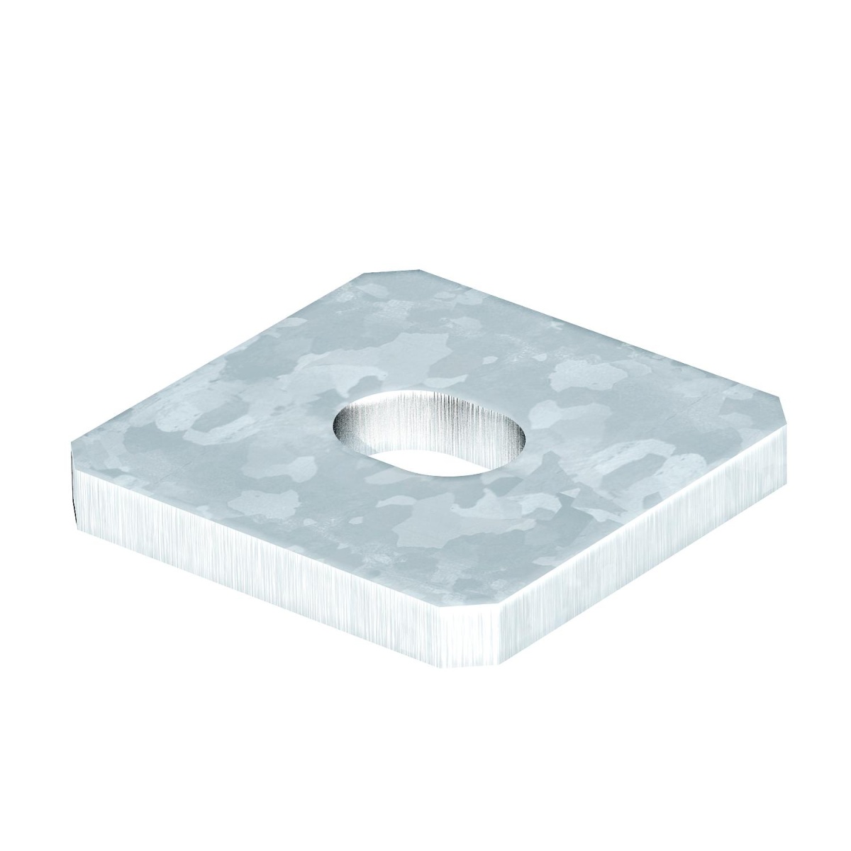 Placa de união com 1 orifício 40x40x5 Aço Galvanizado por imersão a quente após maquinação