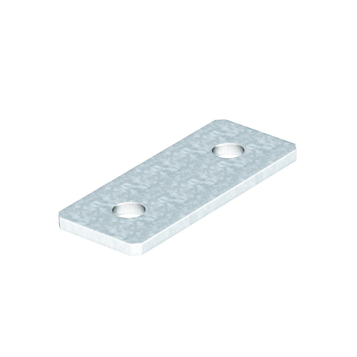 Placa de união com 2 orifícios 100x40x5 Aço Galvanizado por imersão a quente após maquinação