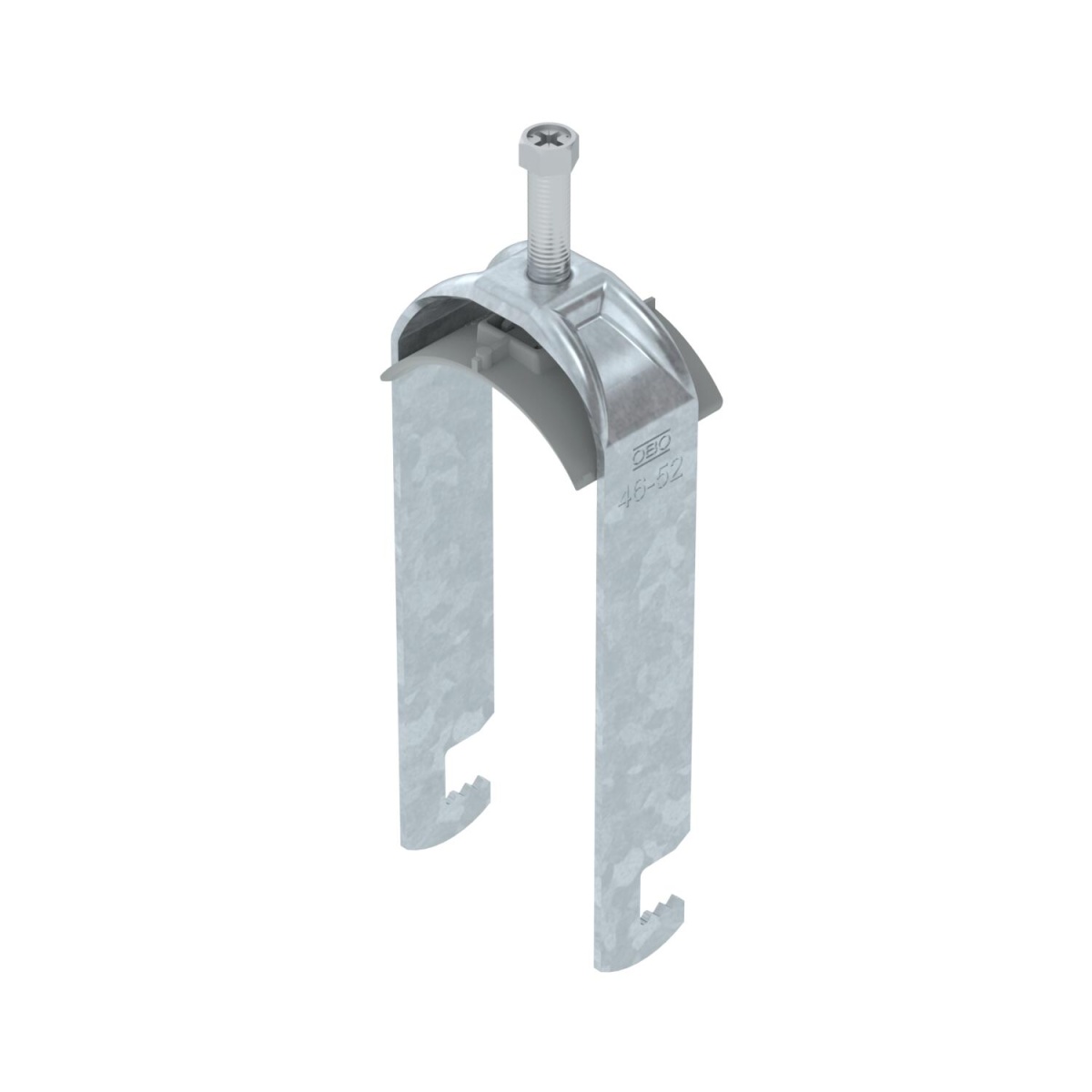 Abraçadeira BBS 2056 dupla 46-52mm Aço Galvanizado por imersão a quente após maquinação