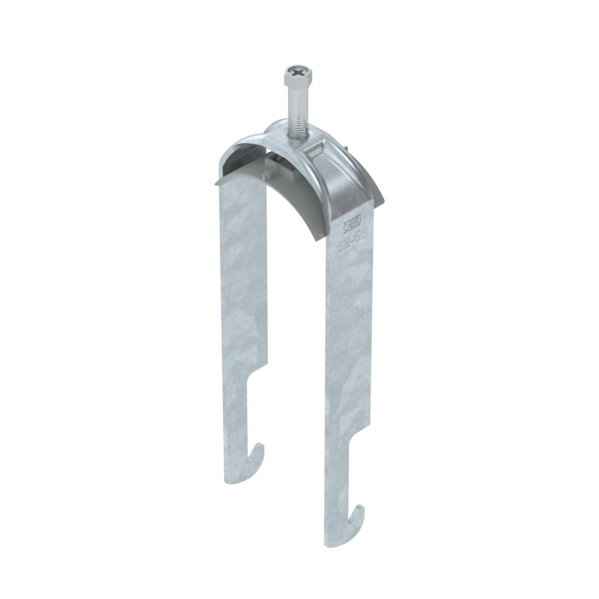 Abraçadeira BBS 2056 dupla 52-58mm Aço Galvanizado por imersão a quente após maquinação