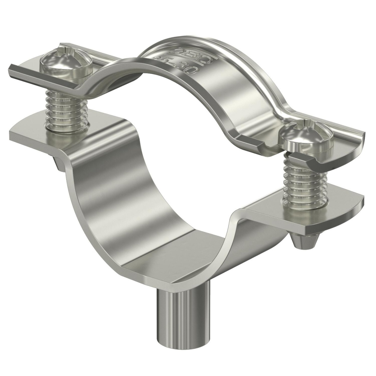 Abraçadeira metálica com rosca M6 25-30mm Aço inoxidável A4 1.4571
