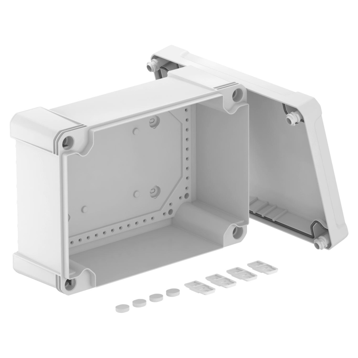 Caixa vazia 286x202x125 Policarbonato cinzento claro RAL 7035