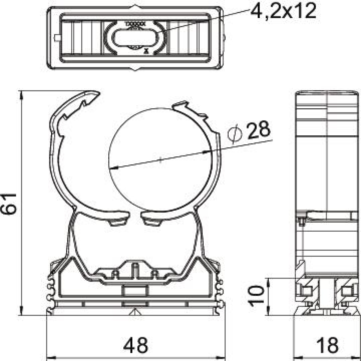 proQuick clip 27,5-32mm Poliamida branco de sinalização RAL 9003