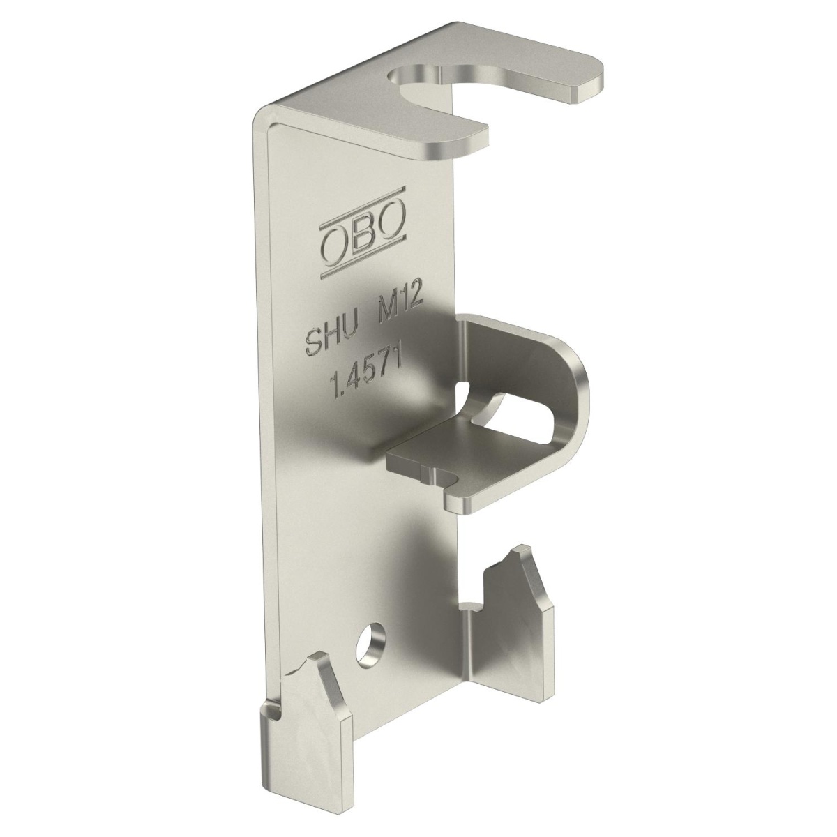 Suporte lateral universal 75x36x2 Aço inoxidável A4 1.4571 brilhante, pós-tratamento aço inoxidável