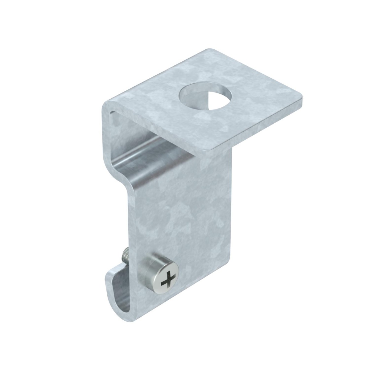 Suporte de suspensão lateral para caminho de cabos em varão 58x31 Aço Galvanizado por imersão a quente após maquinação zinco