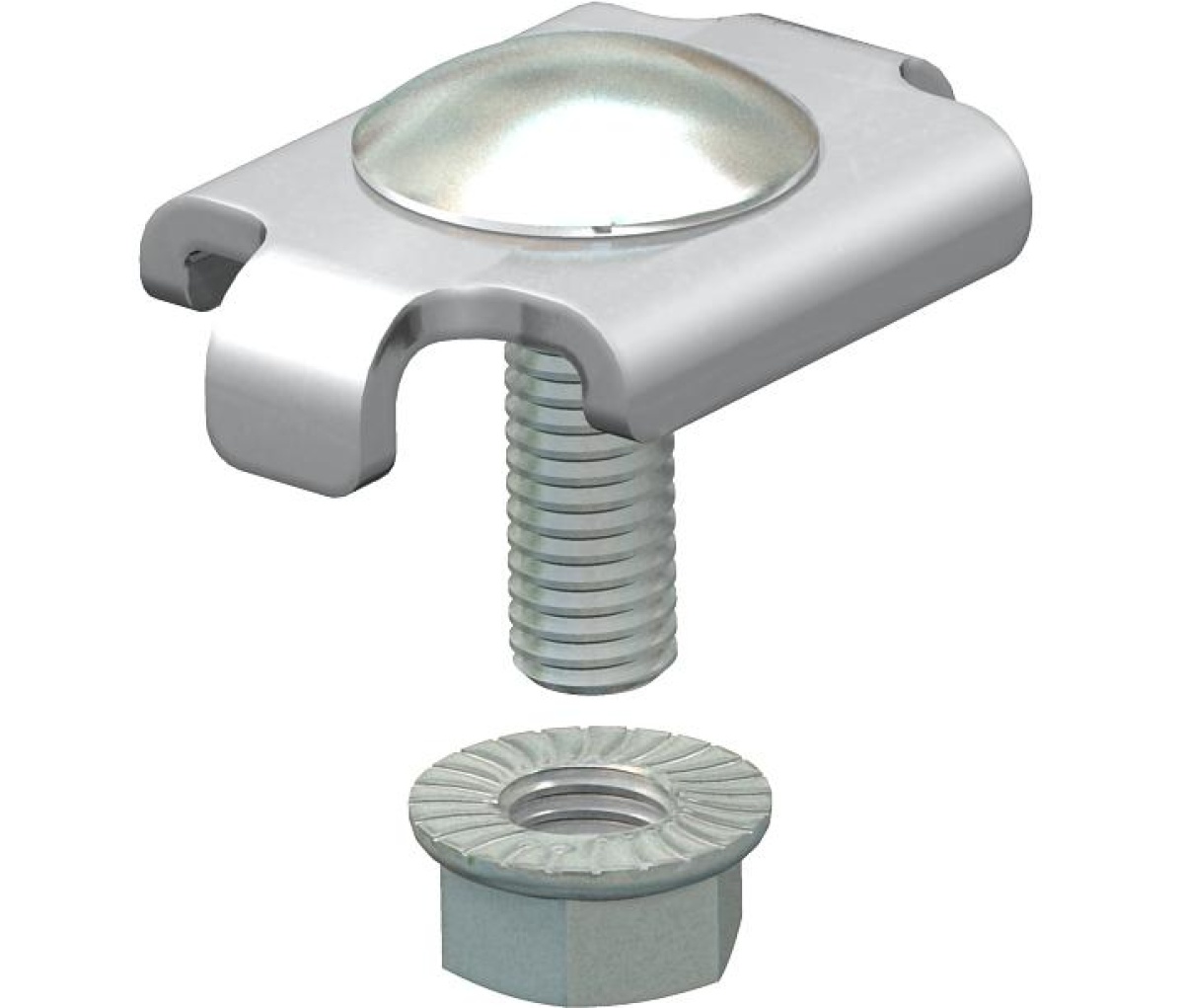 Peça de aperto para caminho de cabos em varão Aço inoxidável, livre de ferrugem A2 1.4301 brilhante, pós-tratamento aço inoxidável