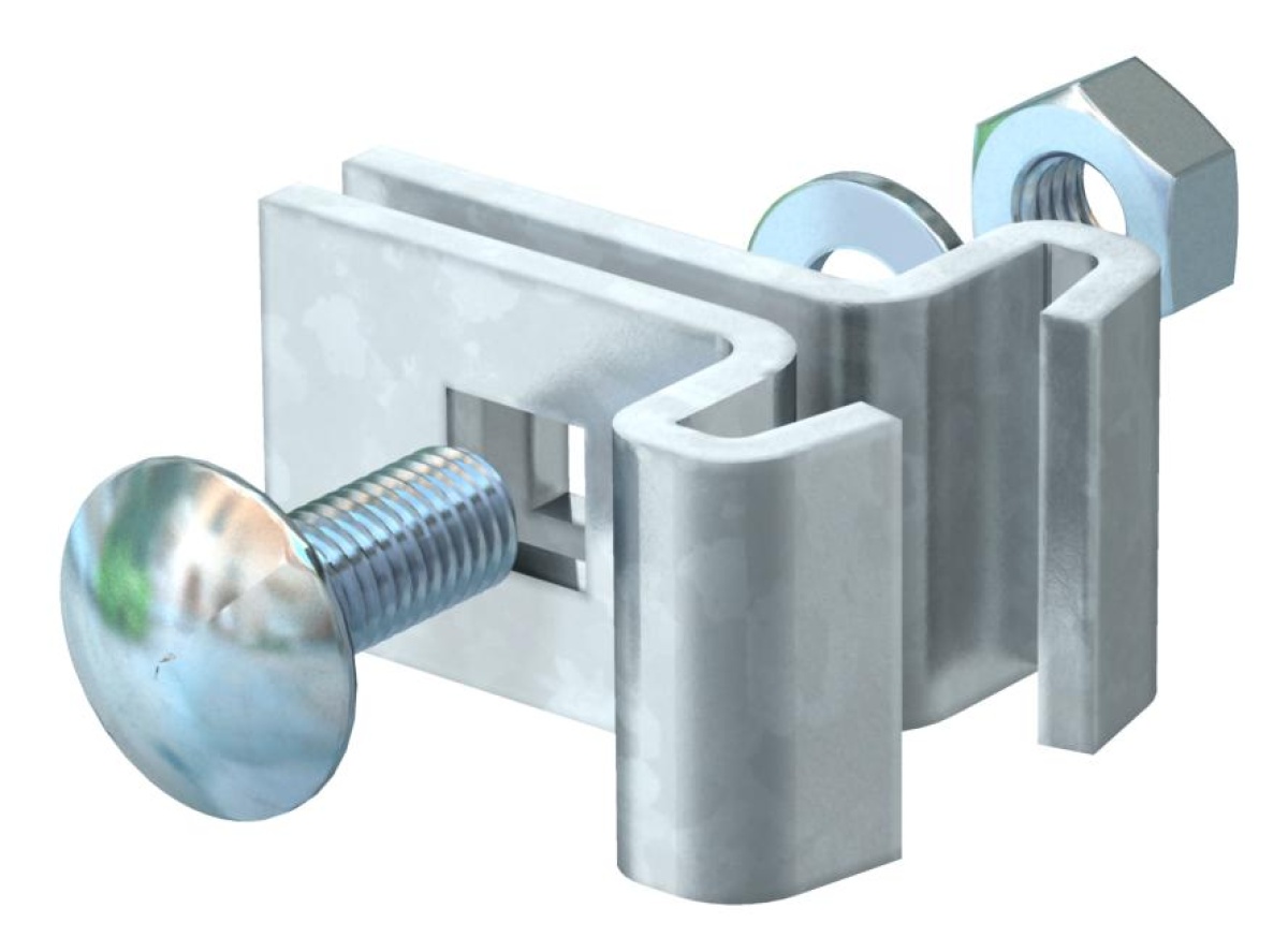 Garra de fixação para perfil IS 8 56x30 Aço Galvanizado por imersão a quente após maquinação zinco