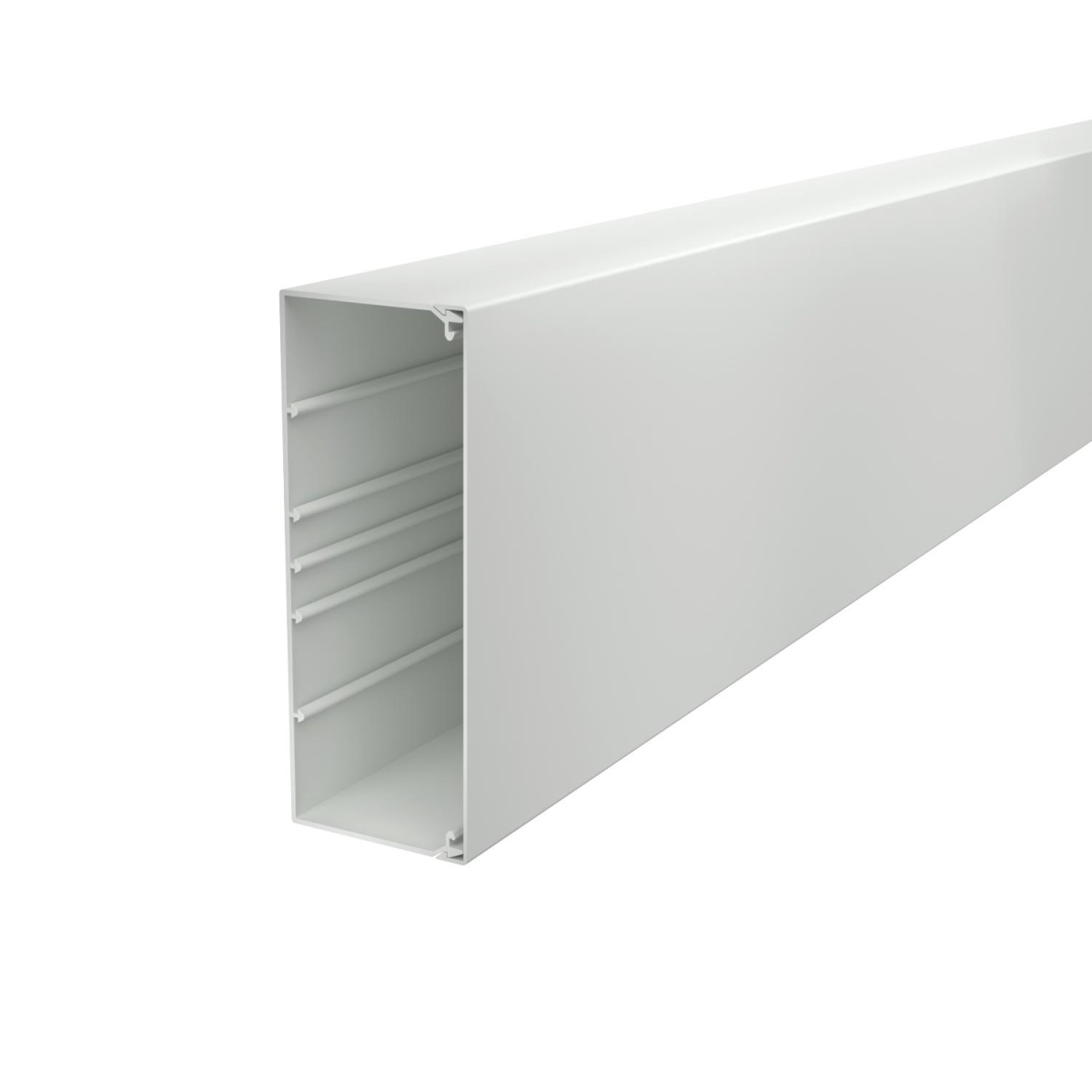 Calha com base perfurada 80x210x2000 Policloreto de vinilo cinzento claro RAL 7035