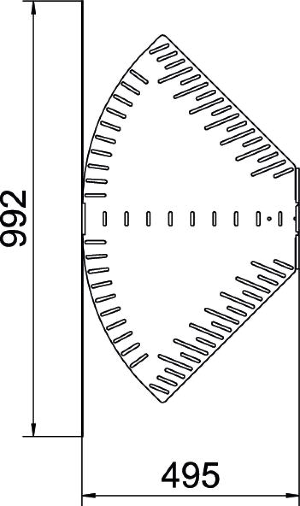 Ângulo variável horizontal 110x500 Aço galvanizado pelo método Sendzimir zinco