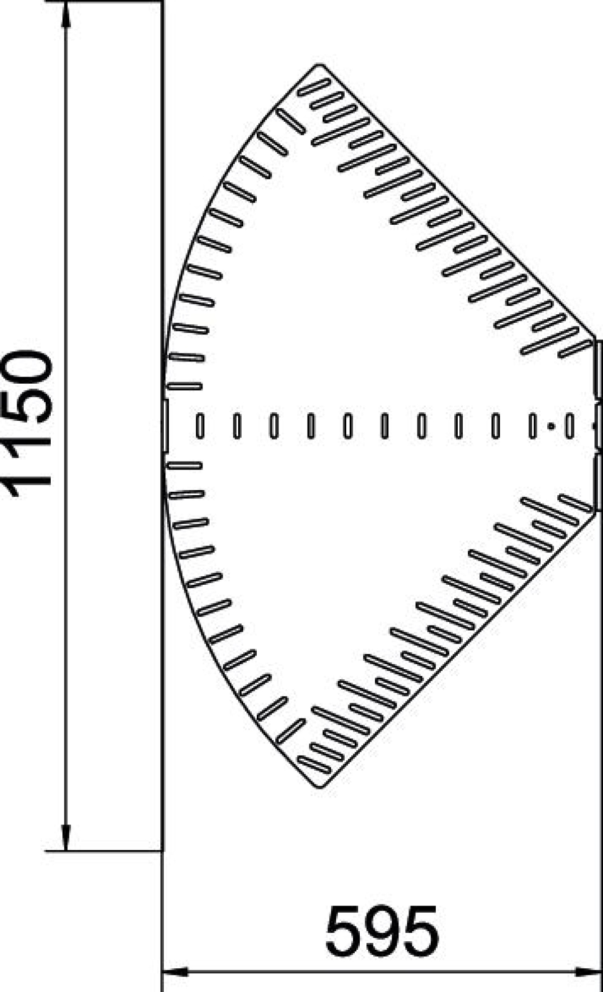 Ângulo variável horizontal 110x600 Aço galvanizado pelo método Sendzimir zinco