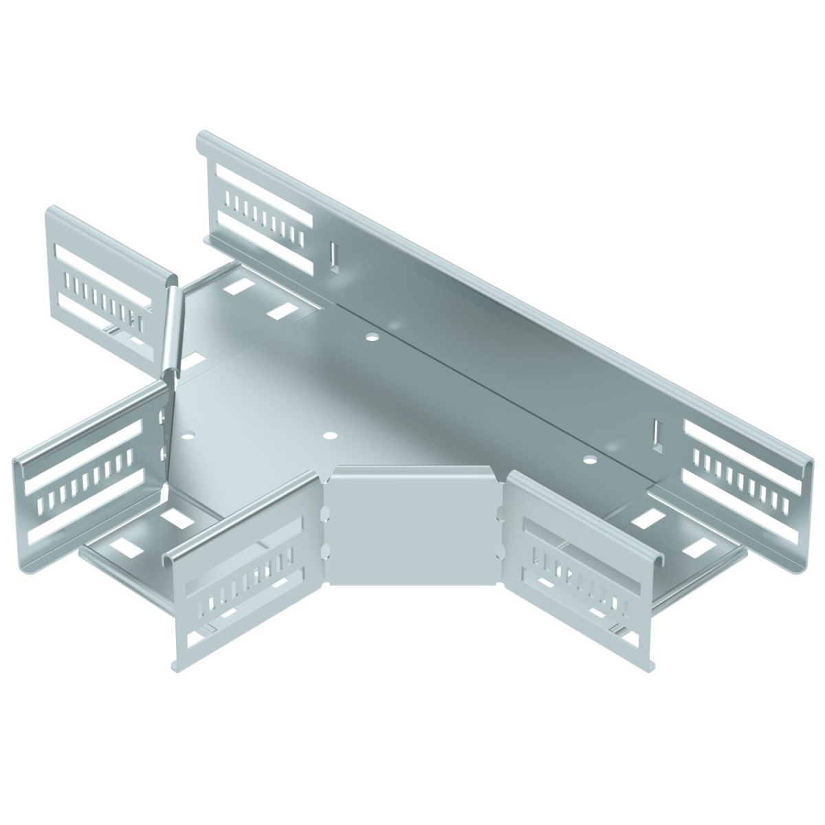 Derivação em T para caminho cabos, horizontal 60x100 Aço galvanizado pelo método Sendzimir zinco