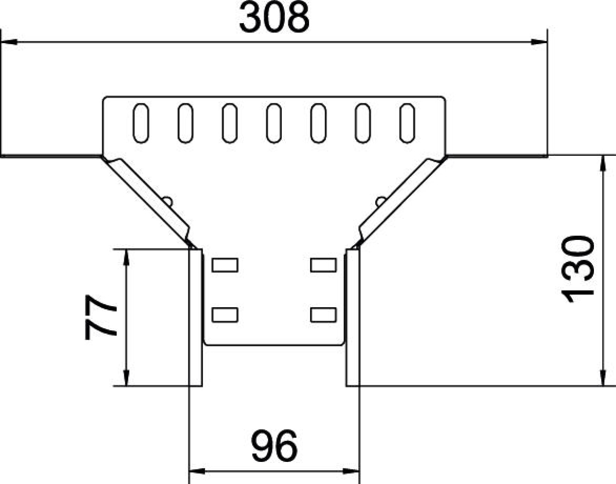 Derivação simples para caminho de cabos em chapa 85x100 Aço Galvanizado por imersão a quente após maquinação zinco