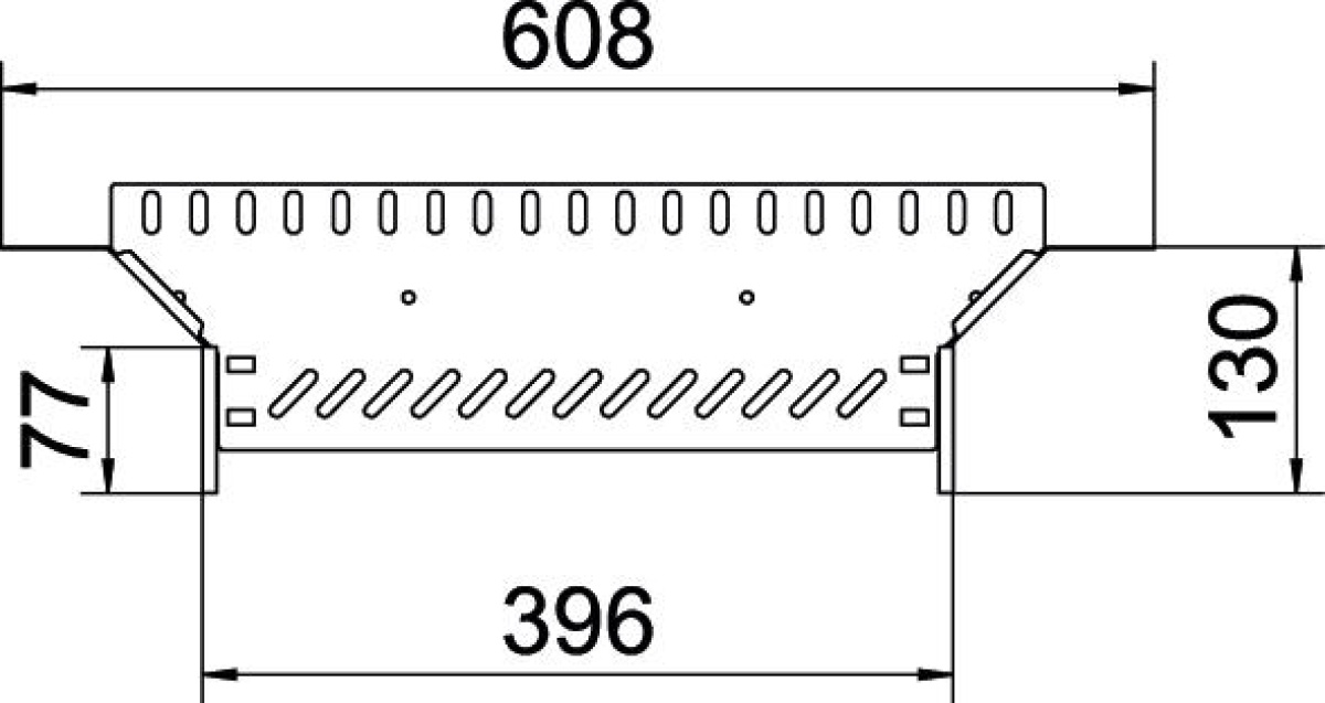 Derivação simples para caminho de cabos em chapa 85x400 Aço Galvanizado por imersão a quente após maquinação zinco