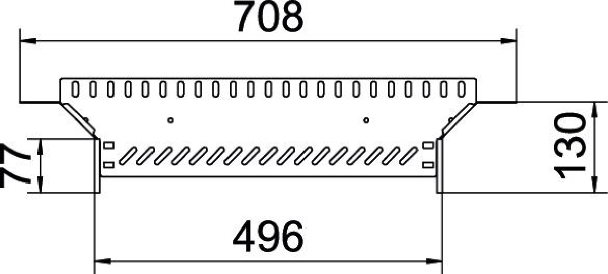 Derivação simples para caminho de cabos em chapa 110x500 Aço Galvanizado por imersão a quente após maquinação zinco
