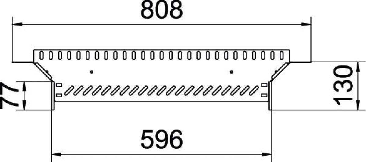 Derivação simples para caminho de cabos em chapa 60x600 Aço inoxidável, livre de ferrugem A2 1.4301 brilhante, pós-tratamento aço inoxidável