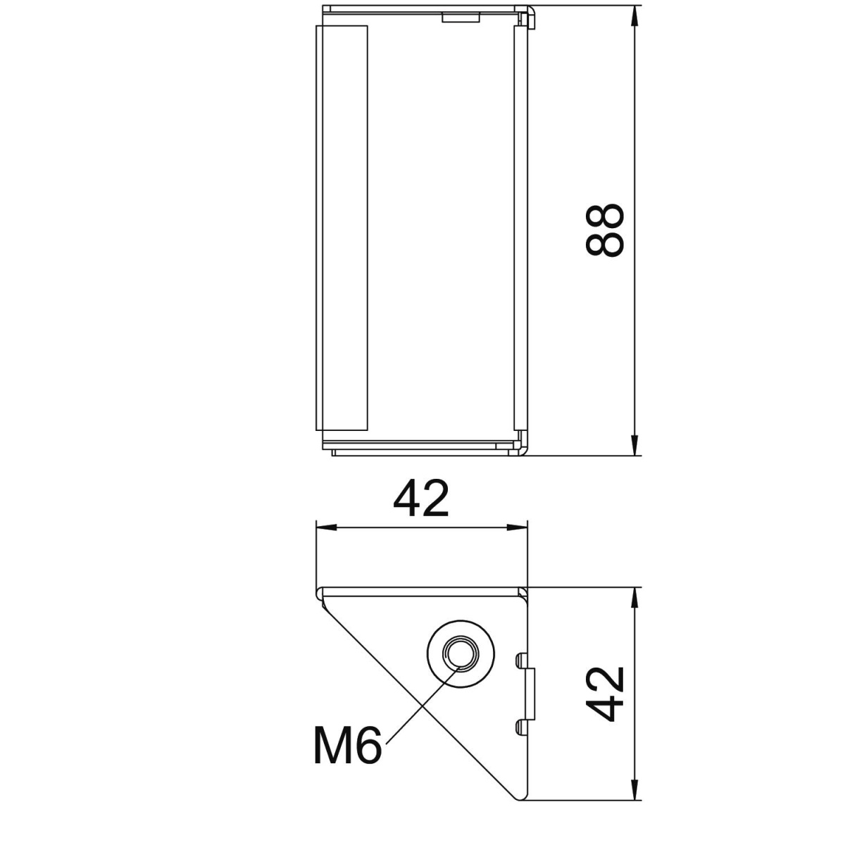 Additional support for BKRS system height 100 42x42x88 Aço galvanizado pelo método Sendzimir zinco