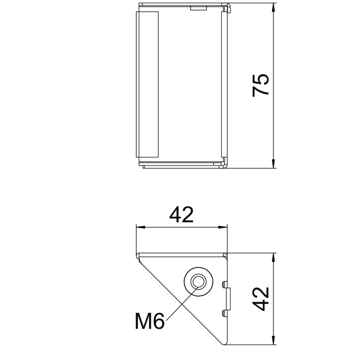 Additional support for BKRS system height 110 42x42x75 Aço galvanizado pelo método Sendzimir zinco