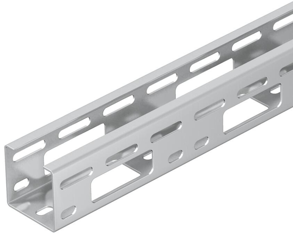 Míni canal AZ perfurado 50x50x3000 Aço inoxidável A4 1.4571 brilhante, pós-tratamento aço inoxidável