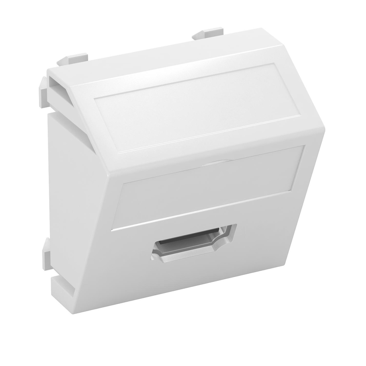 Suporte multimédia HDMI Tomada com ligação roscada 45x45mm Policarbonato branco puro RAL 9010