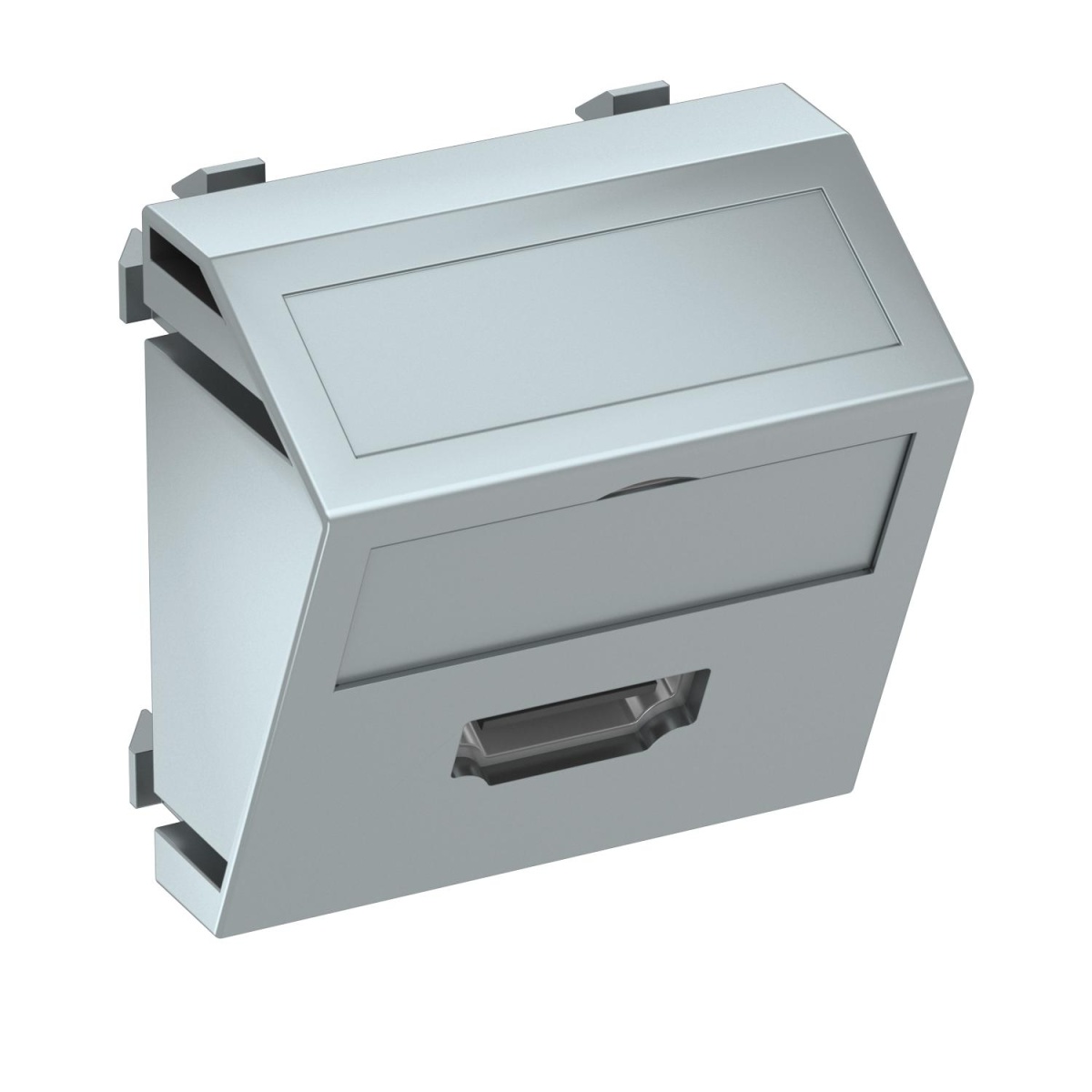 Suporte multimédia HDMI Tomada com ligação roscada 45x45mm Policarbonato alumínio lacado