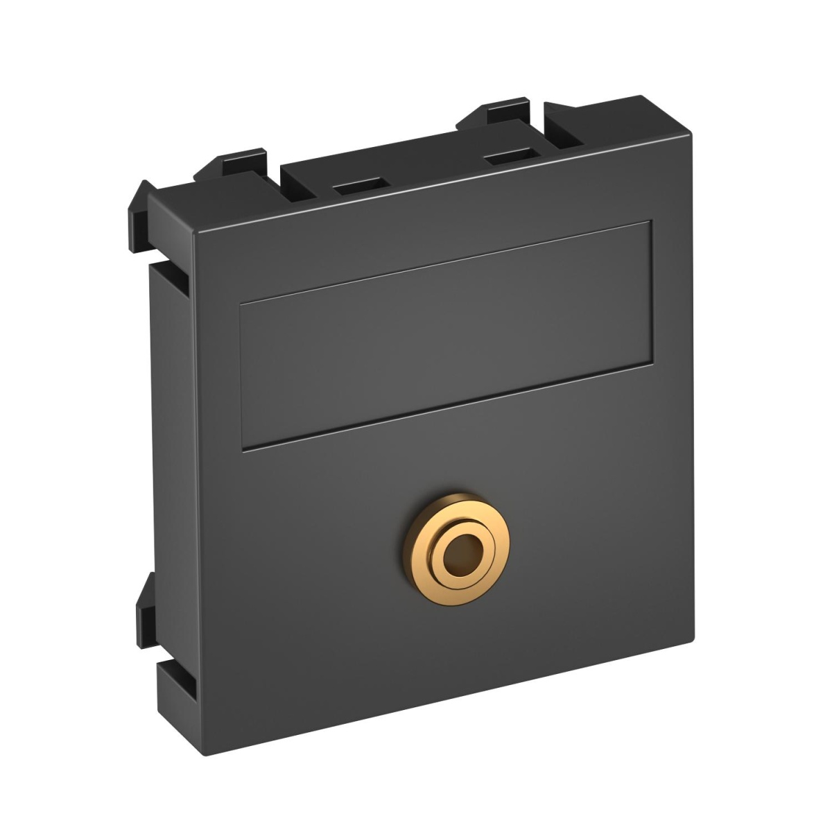 Suporte multimédia míni Jack 1x Tomada com ligação soldada 45x45mm Policarbonato cinzento antracite RAL 7021