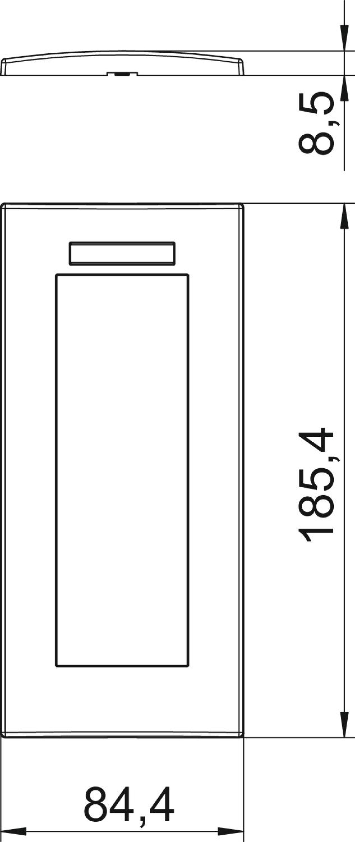 Cover frame for triple Modul 45 84x185mm Policarbonato cinzento antracite RAL 7021