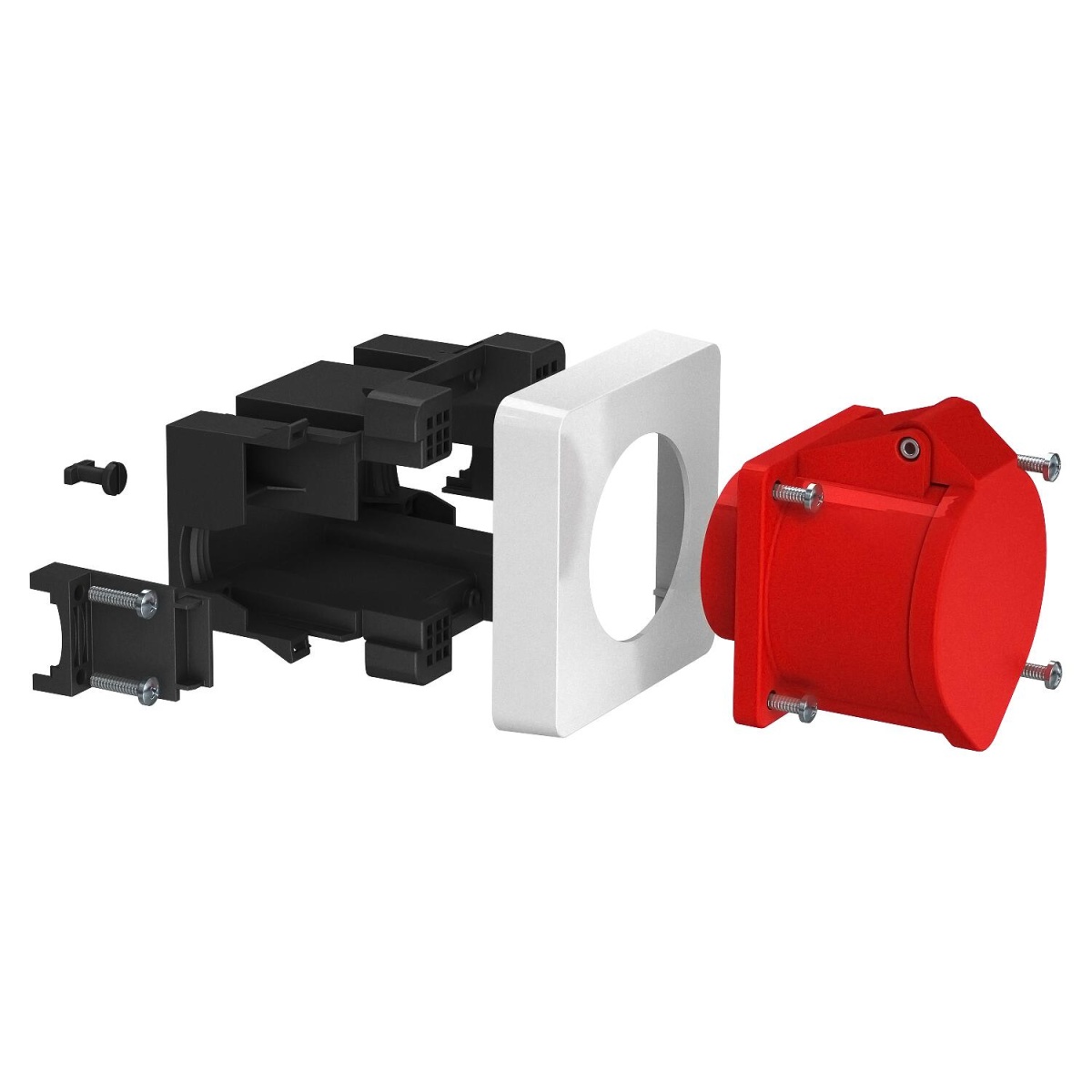 Caixa de aparelhagem CEE com tomada CEE 32A 118x98x125 Poliamida preto grafite RAL 9011