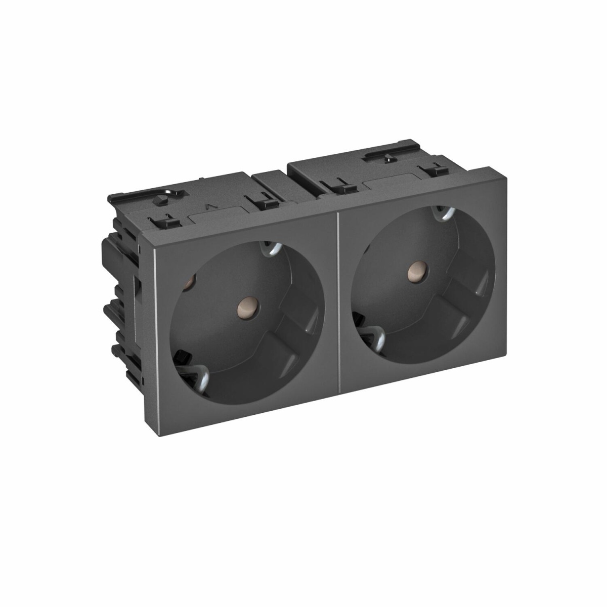 Tomada 33º, dupla Alvéolos protegidos, 45connect 250V, 1016A Policarbonato cinzento antracite RAL 7021