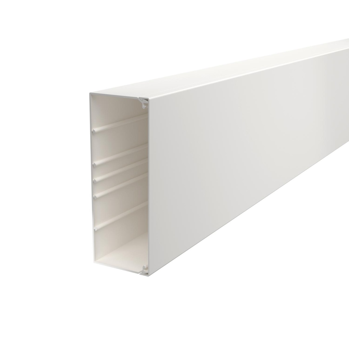 Calha com base perfurada 80x210x2000 Policloreto de vinilo branco puro RAL 9010